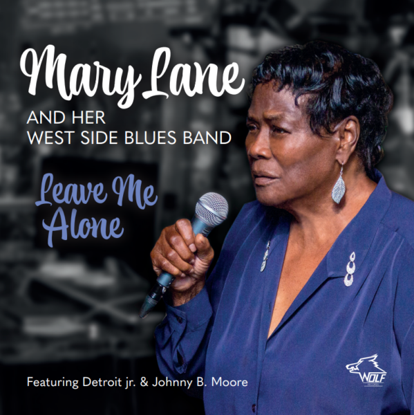 Cover art for Mary Lane's album 'Appointment With The Blues' featuring a vintage portrait of the artist with Chicago blues legends Johnny B. Moore and Detroit Jr., set against a backdrop of Chicago's iconic blues club scenes.
